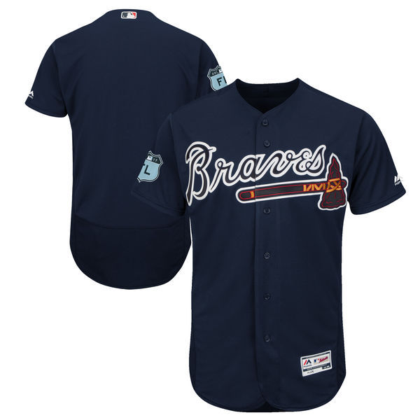 2017 MLB Atlanta Braves Blank Blue Jerseys->new york knicks->NBA Jersey